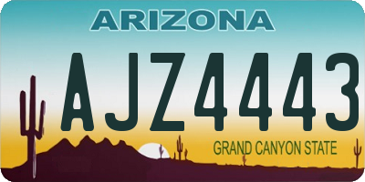 AZ license plate AJZ4443