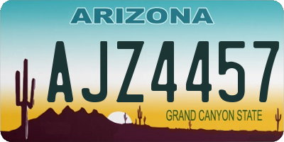 AZ license plate AJZ4457