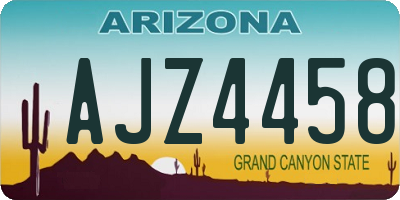 AZ license plate AJZ4458