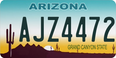 AZ license plate AJZ4472