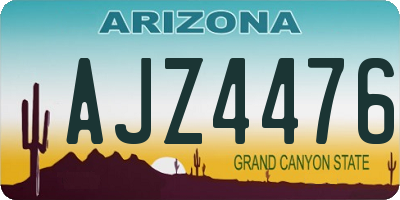 AZ license plate AJZ4476