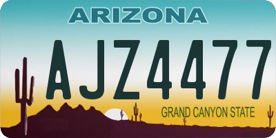 AZ license plate AJZ4477