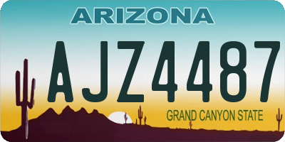 AZ license plate AJZ4487