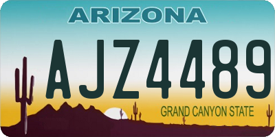 AZ license plate AJZ4489