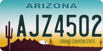 AZ license plate AJZ4502
