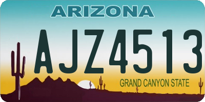 AZ license plate AJZ4513