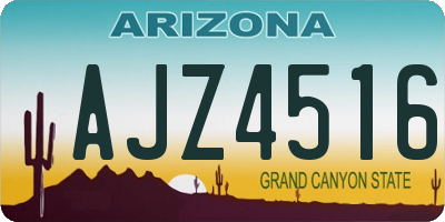 AZ license plate AJZ4516