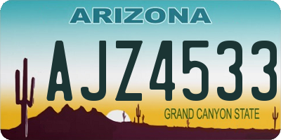 AZ license plate AJZ4533