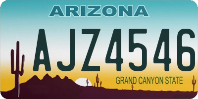 AZ license plate AJZ4546