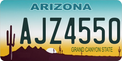 AZ license plate AJZ4550