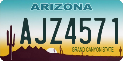 AZ license plate AJZ4571