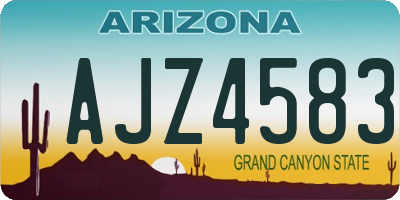 AZ license plate AJZ4583