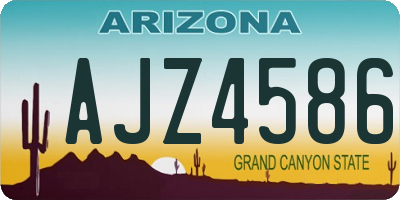 AZ license plate AJZ4586