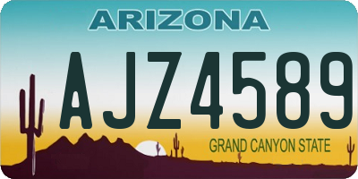 AZ license plate AJZ4589
