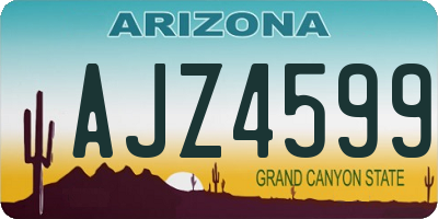 AZ license plate AJZ4599