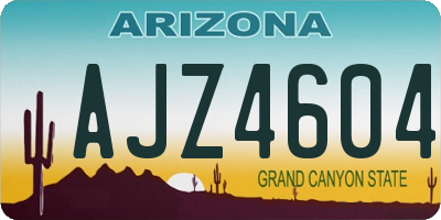 AZ license plate AJZ4604