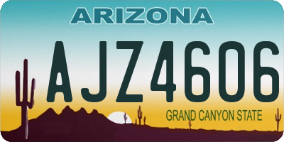 AZ license plate AJZ4606