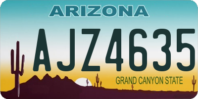 AZ license plate AJZ4635