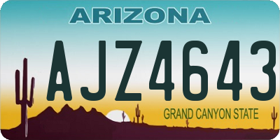 AZ license plate AJZ4643