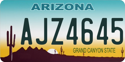 AZ license plate AJZ4645