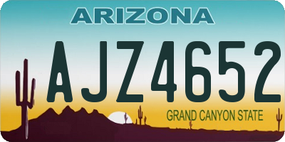 AZ license plate AJZ4652
