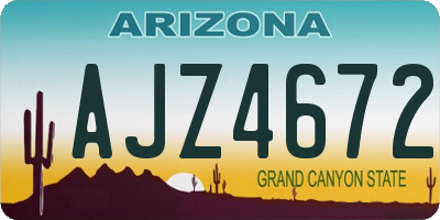 AZ license plate AJZ4672