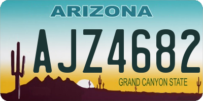 AZ license plate AJZ4682