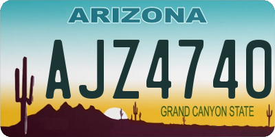 AZ license plate AJZ4740