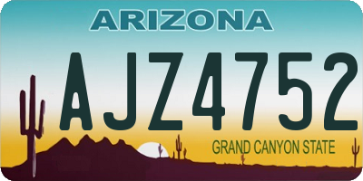AZ license plate AJZ4752