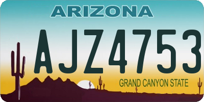 AZ license plate AJZ4753