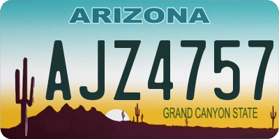 AZ license plate AJZ4757