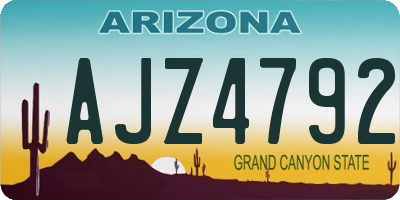 AZ license plate AJZ4792