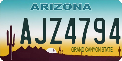 AZ license plate AJZ4794