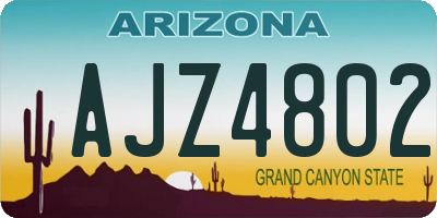 AZ license plate AJZ4802
