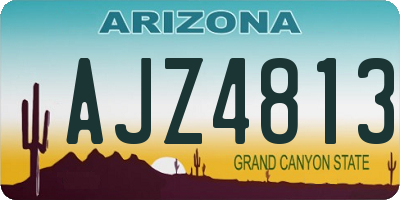 AZ license plate AJZ4813