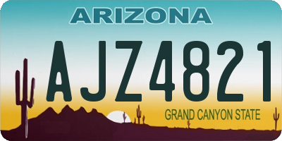AZ license plate AJZ4821