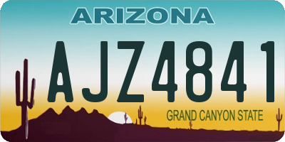 AZ license plate AJZ4841
