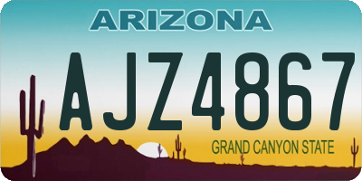 AZ license plate AJZ4867