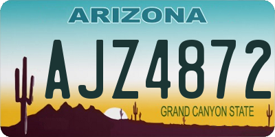 AZ license plate AJZ4872