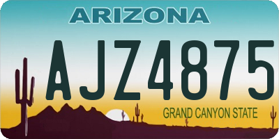 AZ license plate AJZ4875