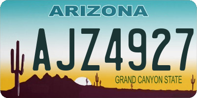 AZ license plate AJZ4927