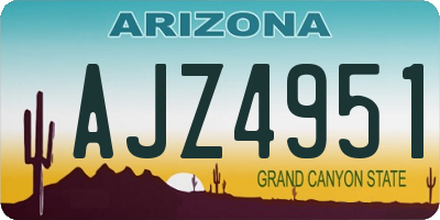 AZ license plate AJZ4951