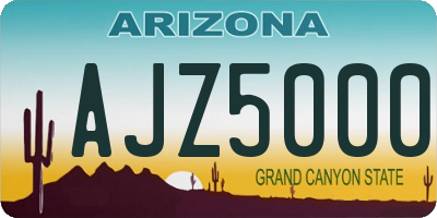 AZ license plate AJZ5000