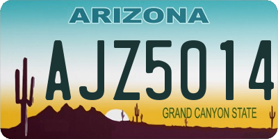 AZ license plate AJZ5014