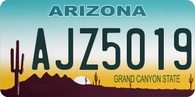 AZ license plate AJZ5019