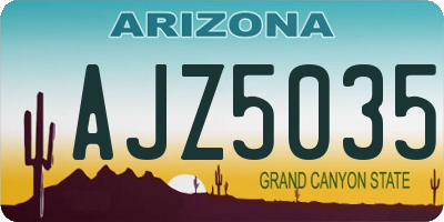 AZ license plate AJZ5035