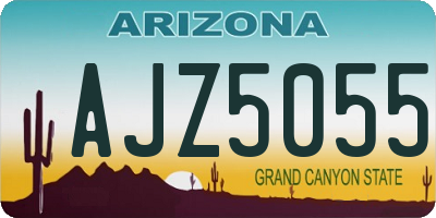 AZ license plate AJZ5055