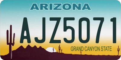 AZ license plate AJZ5071