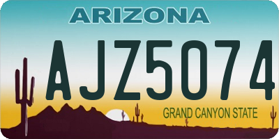 AZ license plate AJZ5074