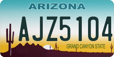 AZ license plate AJZ5104